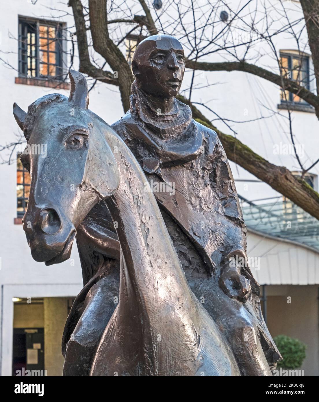 “Cloaked Horseman”, une sculpture de David Backhouse à Bristol, Royaume-Uni Banque D'Images