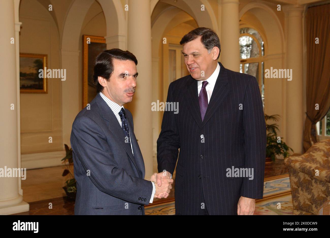 Secrétaire Mel Martinez à Madrid, Espagne. Secrétaire Mel Martinez à Madrid, Espagne sujet, Secrétaire Mel Martinez en visite à Madrid, Espagne. Banque D'Images