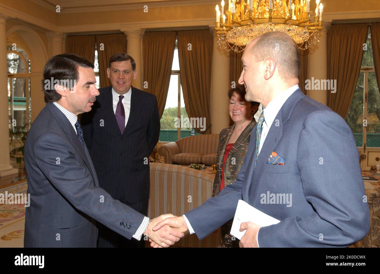 Secrétaire Mel Martinez à Madrid, Espagne. Secrétaire Mel Martinez à Madrid, Espagne sujet, Secrétaire Mel Martinez en visite à Madrid, Espagne. Banque D'Images