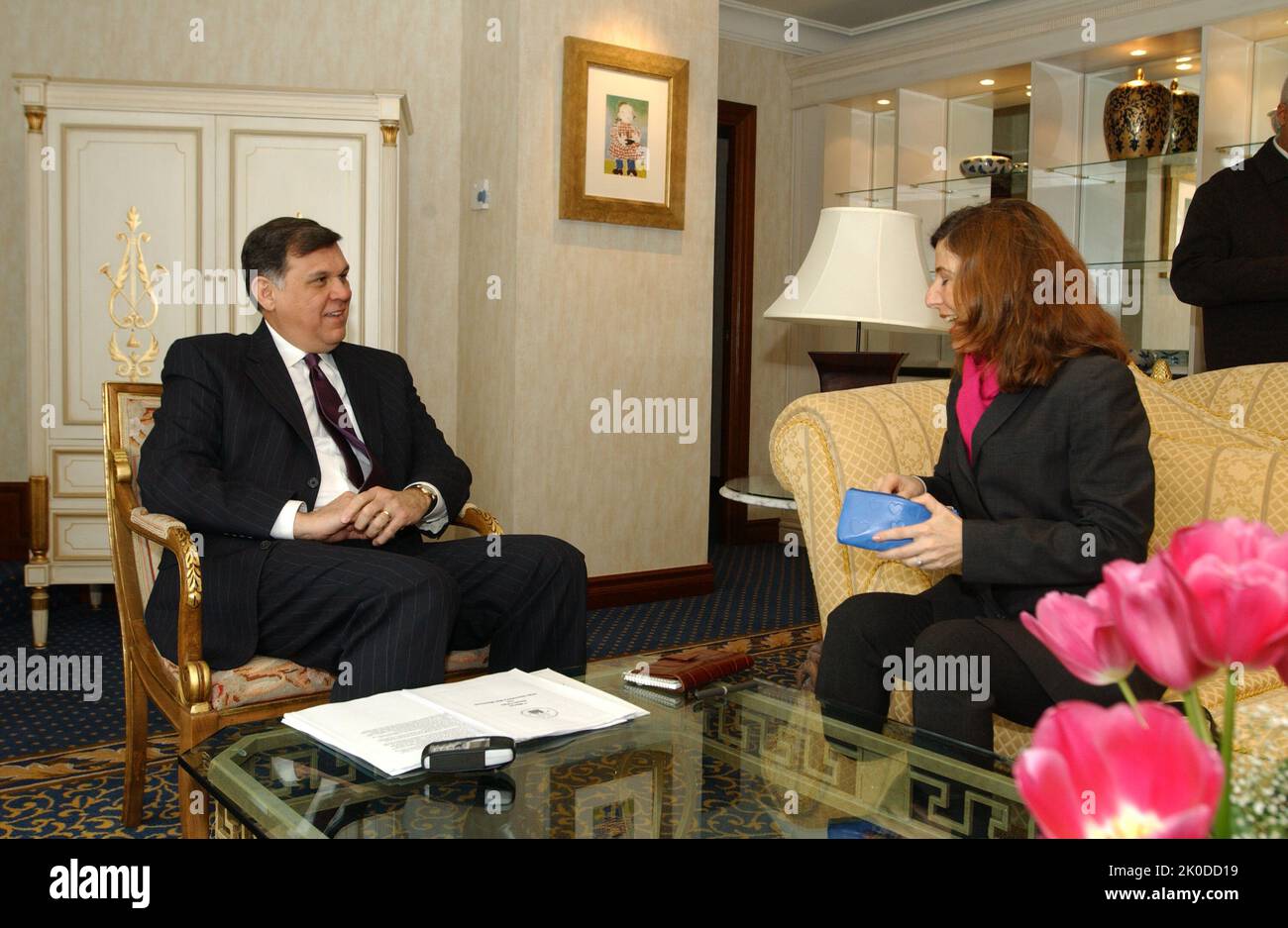 Secrétaire Mel Martinez à Madrid, Espagne. Secrétaire Mel Martinez à Madrid, Espagne sujet, Secrétaire Mel Martinez en visite à Madrid, Espagne. Banque D'Images