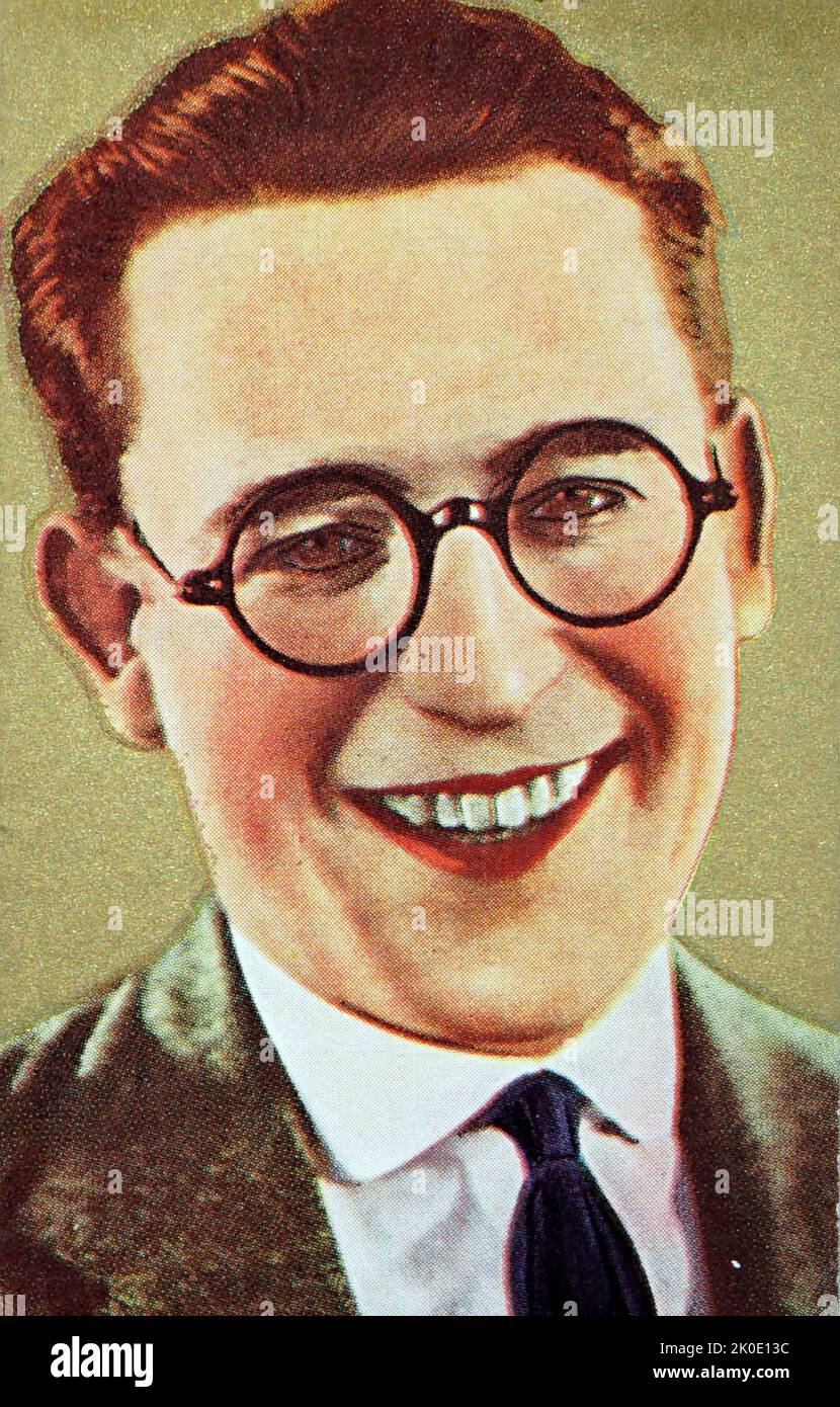 Harold Lloyd (1893 - 1971) acteur américain, comédien et artiste de cascadeur qui a paru dans de nombreux films humoristiques silencieux. Banque D'Images