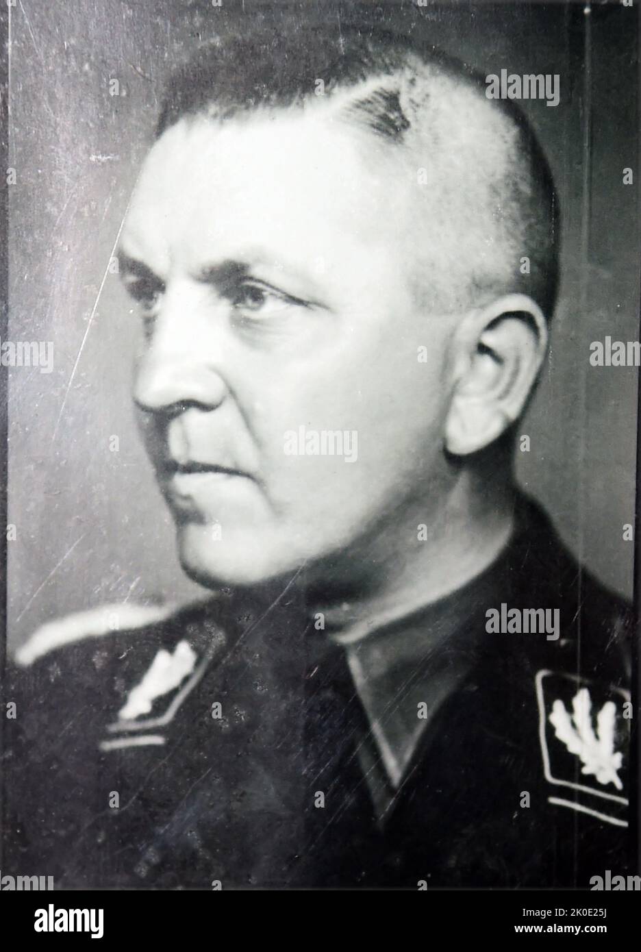 Theodor Eicke (1892 - 1943) fonctionnaire allemand SS pendant l'ère nazie. Il a été l'un des principaux acteurs du développement des camps de concentration nazis pendant l'Holocauste. Eicke a servi comme deuxième commandant du camp de concentration de Dachau de juin 1933 à juillet 1934, et avec son adjudant Michael Lippert, a été l'un des exécuteurs du chef de sa Ernst Rohm pendant la nuit de la purge de long Knives. Banque D'Images