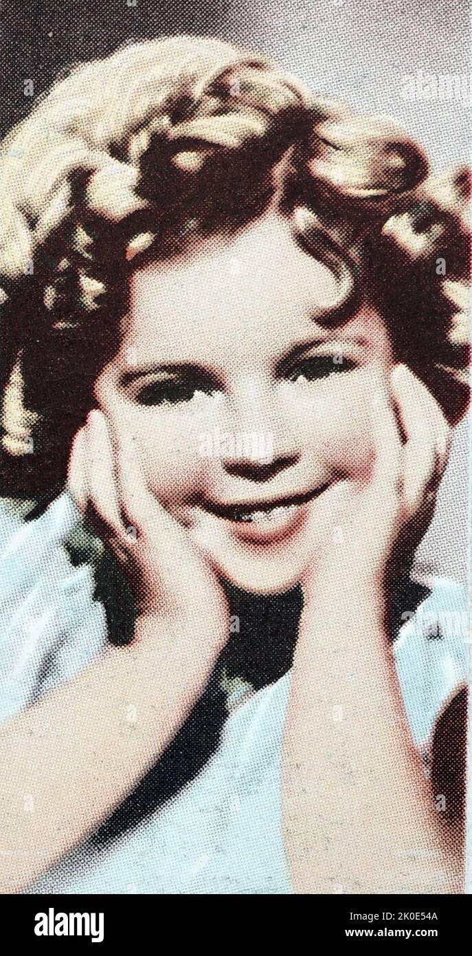 Photo en couleur d'une série de Shirley Temple Black (née Shirley Jane Temple, 23 avril 1928 - 10 février 2014) actrice, chanteuse, danseuse et diplomate américaine qui a été le numéro un de Hollywood en tant qu'actrice enfant de 1934 à 1938. Banque D'Images