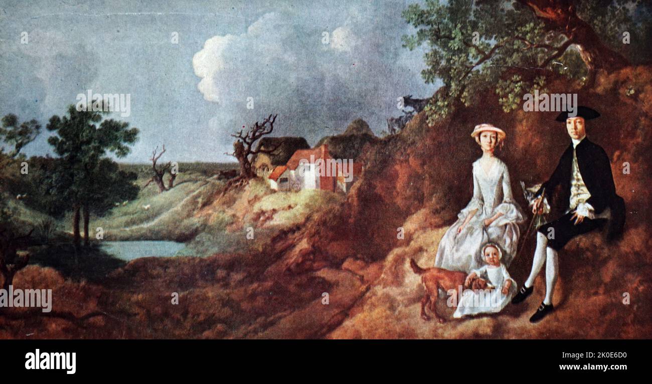 M. et Mme Andrews est une huile sur toile portrait c1750 par Thomas Gainsborough (14 mai 1727 (baptisé) - 2 août 1788) Portrait anglais et paysagiste peintre. Banque D'Images