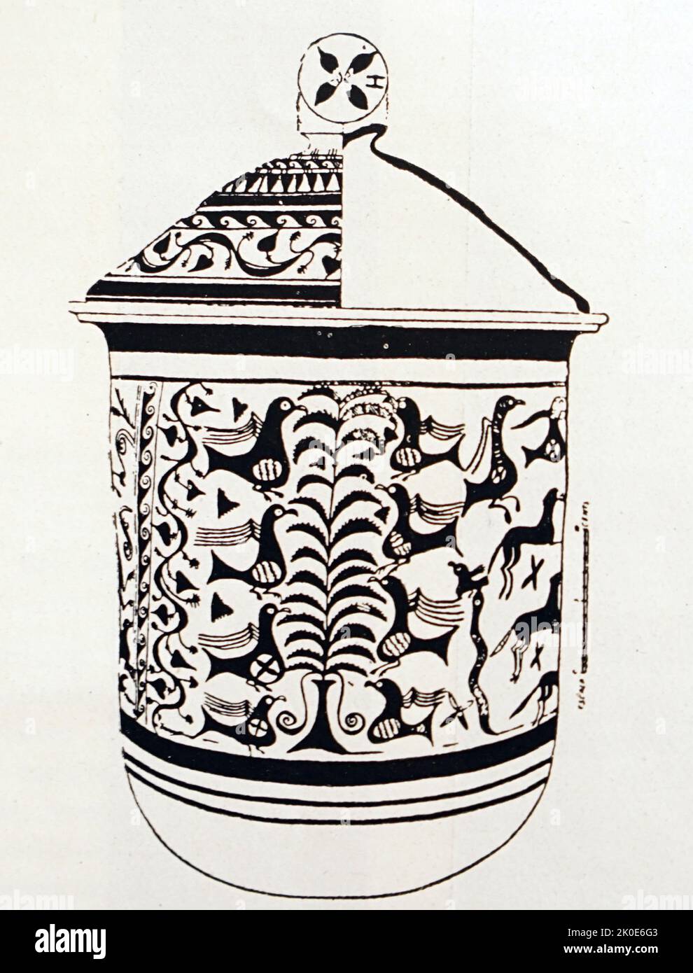 Grand verre ibérique d'Azaila (province de Teruel). 1st siècle AD Roman. Banque D'Images