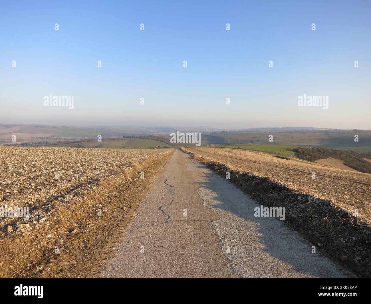 Sentier et parc national South Downs Way. Sentier longue distance. Angleterre. ROYAUME-UNI Banque D'Images