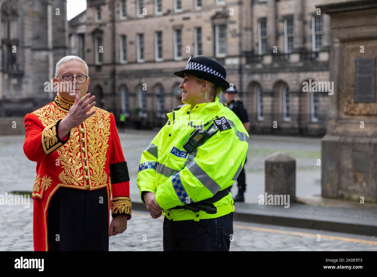 Édimbourg, Écosse, Royaume-Uni. 11th septembre, Édimbourg, Écosse. Des soldats, des offenses et des groupes militaires défilent sur le Royal Mile à Édimbourg lors de la proclamation de Charles III crédit: David Coulson/Alamy Live News Banque D'Images