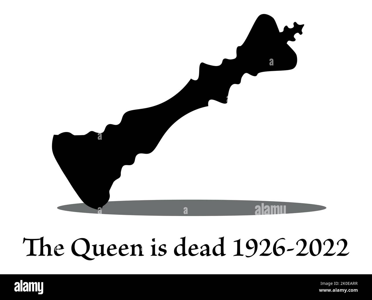 pièce d'échecs chute de la mort Reine Elizabeth décision 70 année 1926 à 2022 date de la mort blanc Banque D'Images
