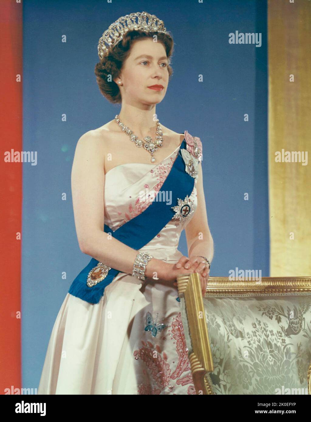 Reine Elizabeth II - 1959 - Portrait officiel Banque D'Images