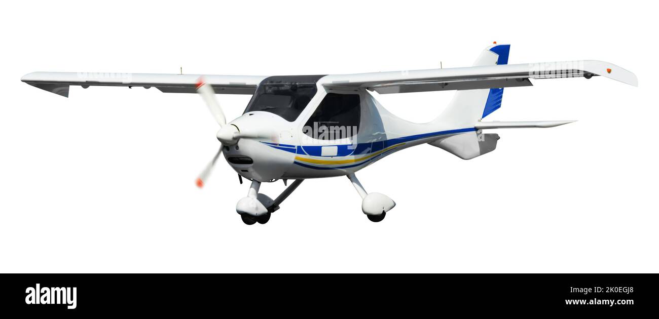 Avion de sport isolé sur un fond blanc propre Banque D'Images