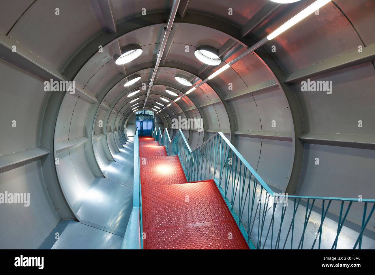 Intérieur de l'Atomium, Bruxelles, Belgique Banque D'Images