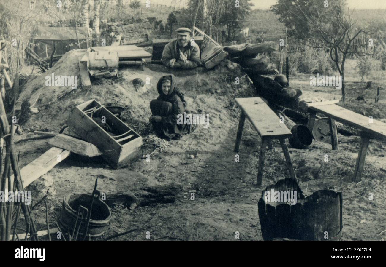Deuxième Guerre mondiale / Seconde Guerre mondiale, Russie 1942 / 1943, agriculteurs russes. Opération Barbarossa Banque D'Images