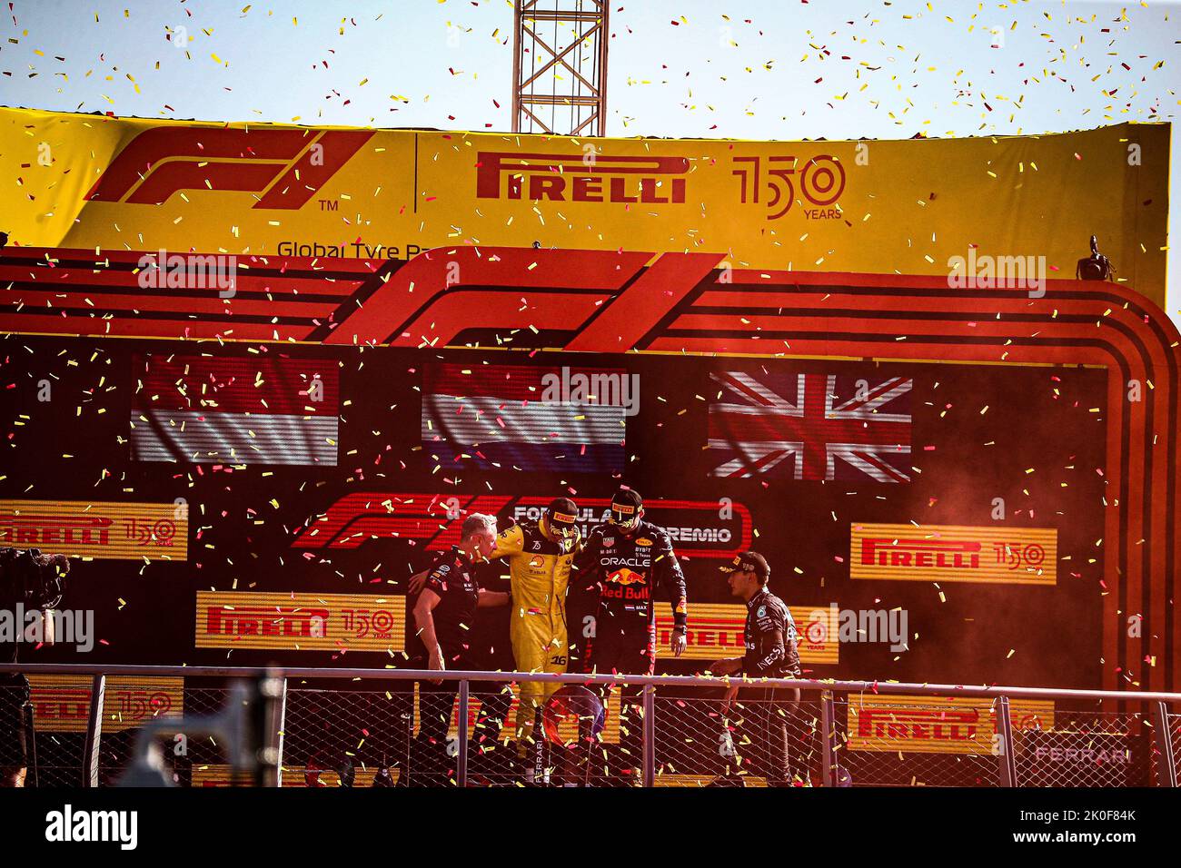 Podium pendant le GP italien, 8-11 septembre 2022 sur la piste de Monza, championnat du monde de Formule 1 2022. Banque D'Images