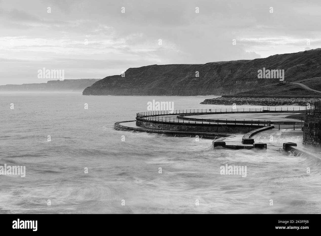 En direction de Cayton Bay depuis Scarborough South Bay Banque D'Images