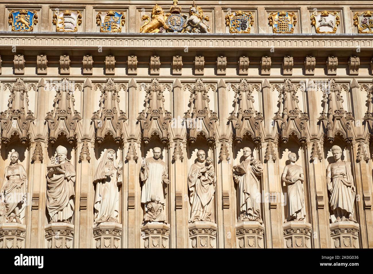 Gros plan de la façade de l'abbaye de Westminster à Londres Banque D'Images