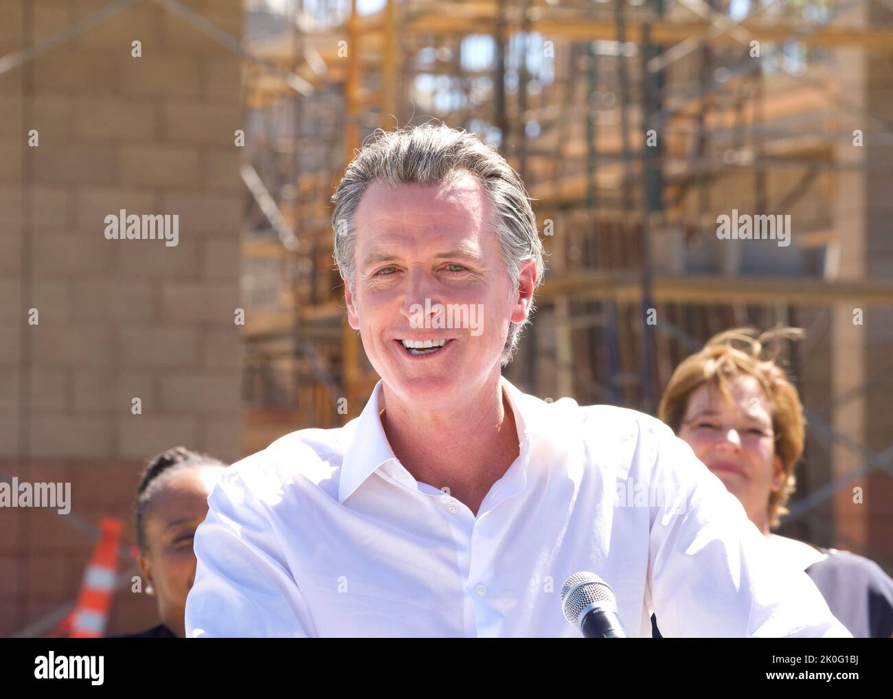 Antioch, CA - 11 août 2022: Communiqué du gouverneur de la Californie lors d'une conférence de presse pour annoncer les stratégies d'approvisionnement en eau pour CA, qui comprennent le Banque D'Images