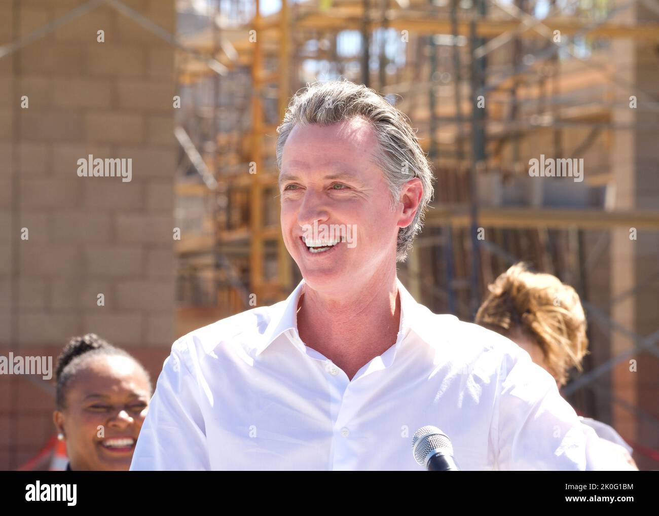 Antioch, CA - 11 août 2022: Communiqué du gouverneur de la Californie lors d'une conférence de presse pour annoncer les stratégies d'approvisionnement en eau pour CA, qui comprennent le Banque D'Images