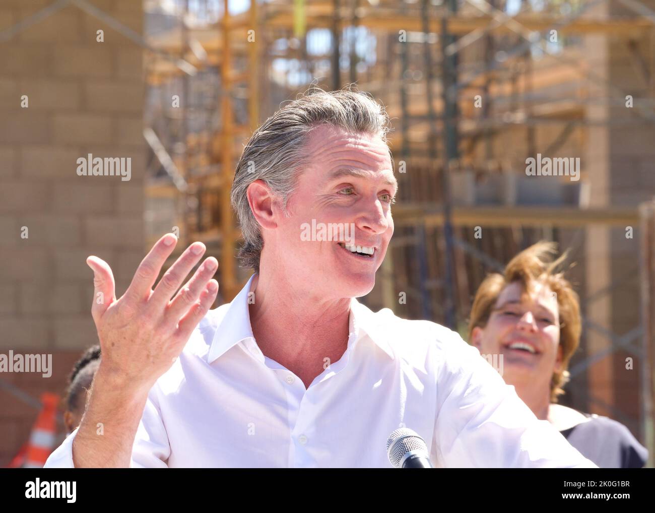 Antioch, CA - 11 août 2022: Communiqué du gouverneur de la Californie lors d'une conférence de presse pour annoncer les stratégies d'approvisionnement en eau pour CA, qui comprennent le Banque D'Images