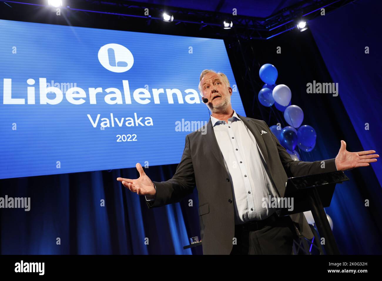 Stockholm, Sverige. 11th septembre 2022. Le chef du Parti libéral Johan Pehrson est à l'élection du parti au Centre de conférences Posthuset à Stockholm, dimanche soir 11 septembre 2022. Foto: Christine Olsson/TT/Kod 10430 crédit: TT News Agency/Alay Live News Banque D'Images