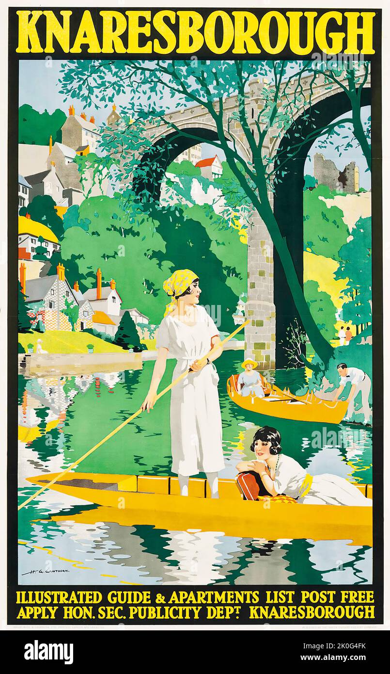 Poster de voyage Henry George Gawthorn (1879-1941) KNARESBOROUGH North Eastern Railway Company - affiche de chemin de fer Banque D'Images