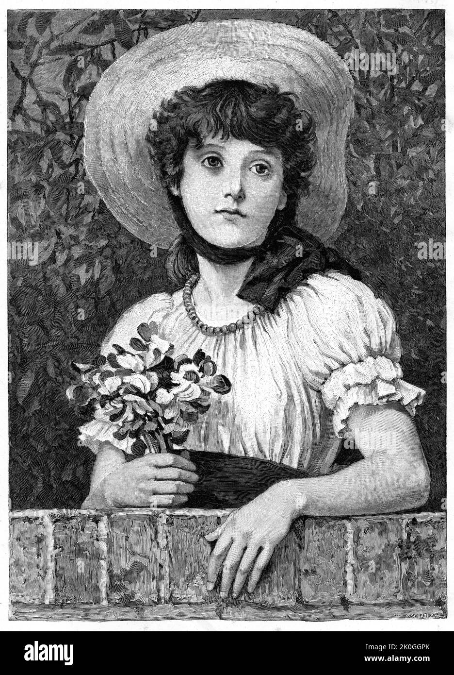 Portrait d'une fille attrayante avec bouquet de fleurs Banque D'Images