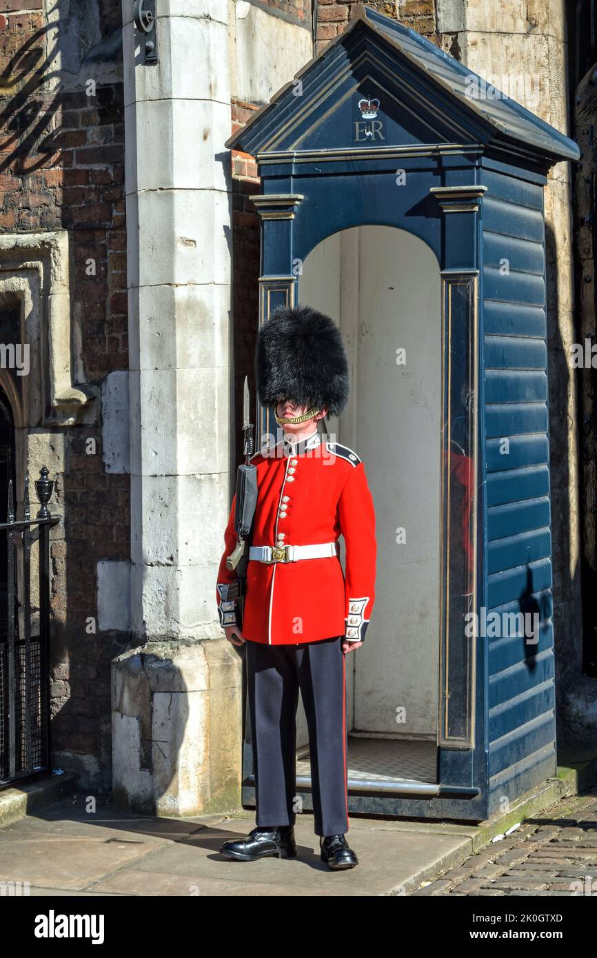 Londres, Royaume-Uni - 23 juillet 2012 : Imprimeur de la Garde côtière canadienne ou à la Queen's Life Guard à St James Palace le 23 juillet 17, 2012 à Londres, Angleterre Banque D'Images