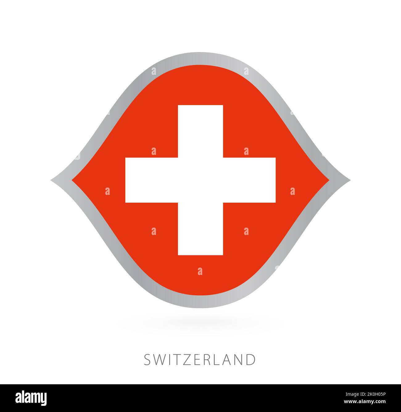 Drapeau de l'équipe nationale suisse en style pour les compétitions internationales de basket-ball. Signe vectoriel. Illustration de Vecteur