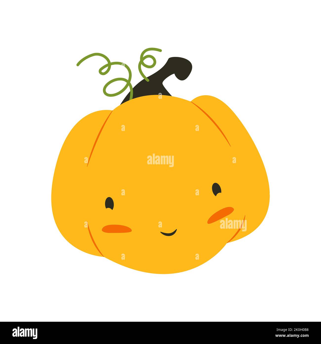 Mignon citrouille d'halloween. Fête d'Halloween. Illustration vectorielle de style plat Illustration de Vecteur