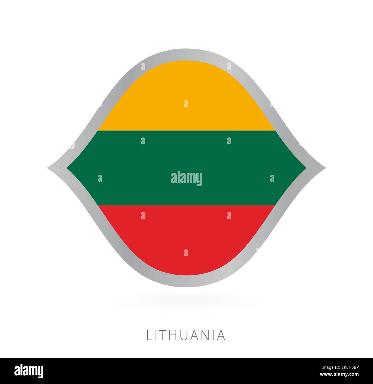 Drapeau de l'équipe nationale de Lituanie pour les compétitions internationales de basket-ball. Signe vectoriel. Illustration de Vecteur