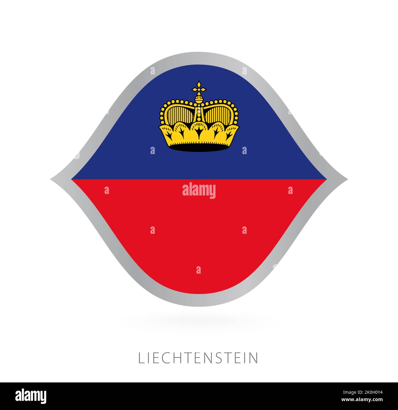 Drapeau de l'équipe nationale du Liechtenstein en style pour les compétitions internationales de basket-ball. Signe vectoriel. Illustration de Vecteur