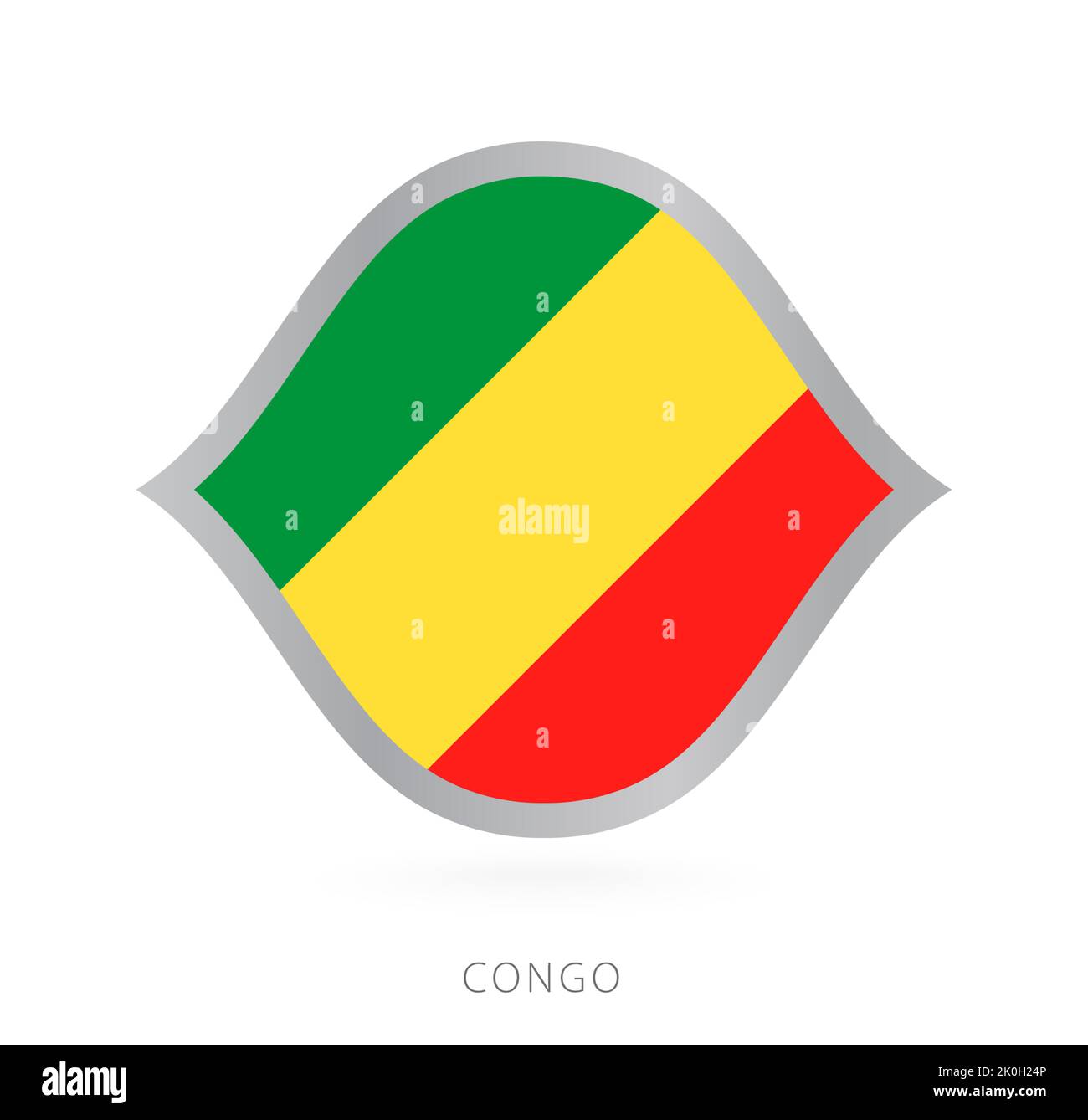 Drapeau de l'équipe nationale du Congo avec style pour les compétitions internationales de basket-ball. Signe vectoriel. Illustration de Vecteur