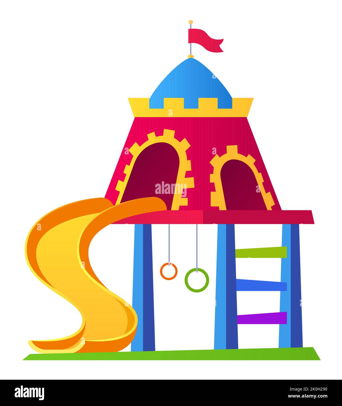 Terrain de jeu pour les enfants d'âge préscolaire - moderne design plat style unique image isolée Illustration de Vecteur