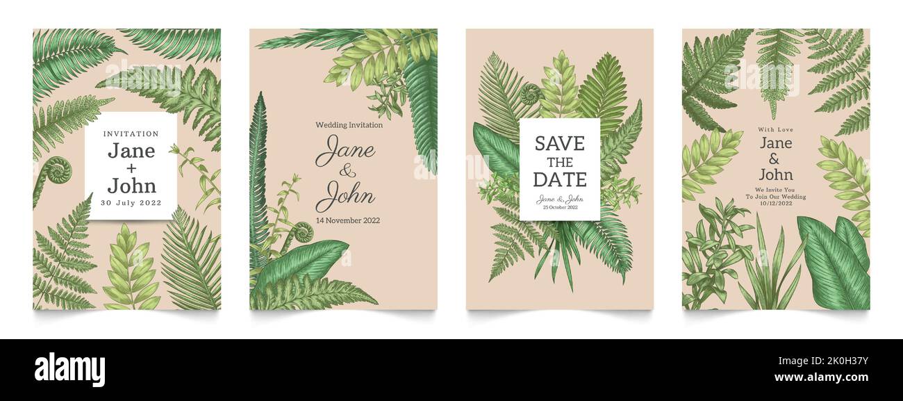 Invitation à un mariage floral. Cartes de vœux avec éléments décoratifs ruraux à base de plantes, bordures de feuilles et cadres géométriques. Vector enregistre la date Illustration de Vecteur Invitation à un mariage floral. Cartes de vœux avec éléments décoratifs ruraux à base de plantes, bordures de feuilles et cadres géométriques. Vector enregistre la date Illustration de Vecteur