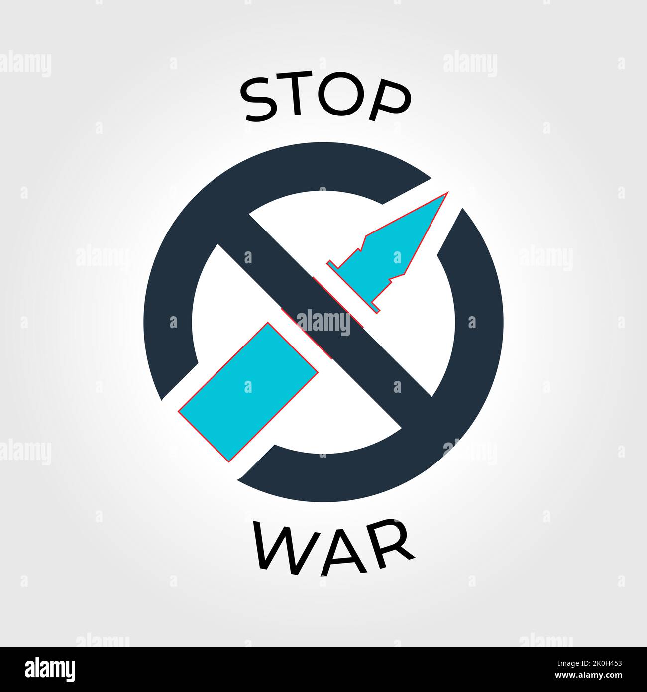 Arrêtez les conceptions de guerre avec des balles isolées sur fond blanc. Plus d'icônes de concept de signe de guerre. Illustration d'arrière-plan d'arrêt de guerre Illustration de Vecteur