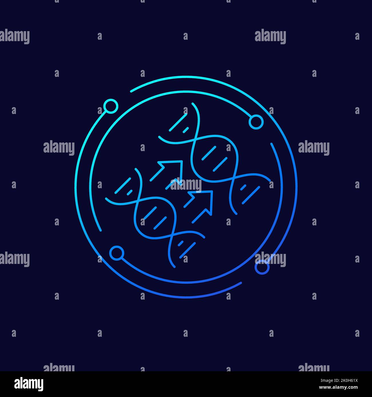Icône de réplication d'ADN, conception de ligne Illustration de Vecteur