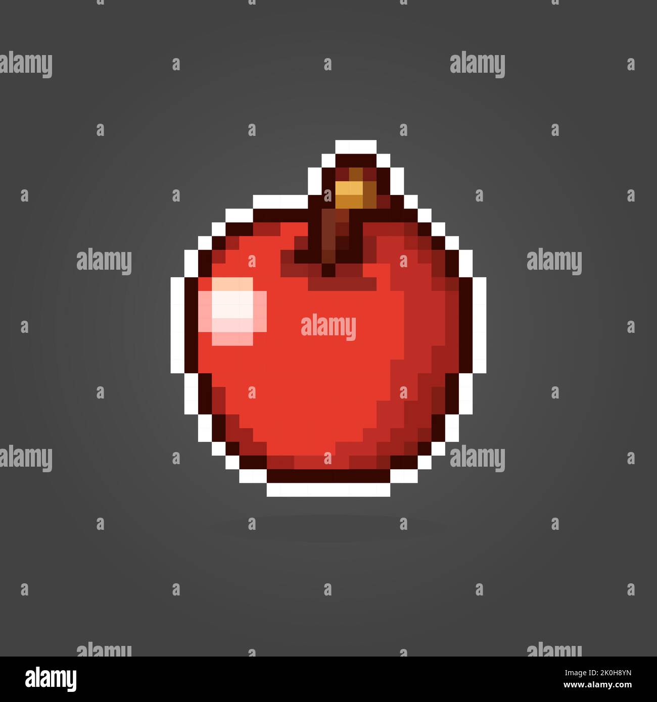 Pixel Apple. Illustration vectorielle des ressources de jeu 8 bits. Illustration de Vecteur