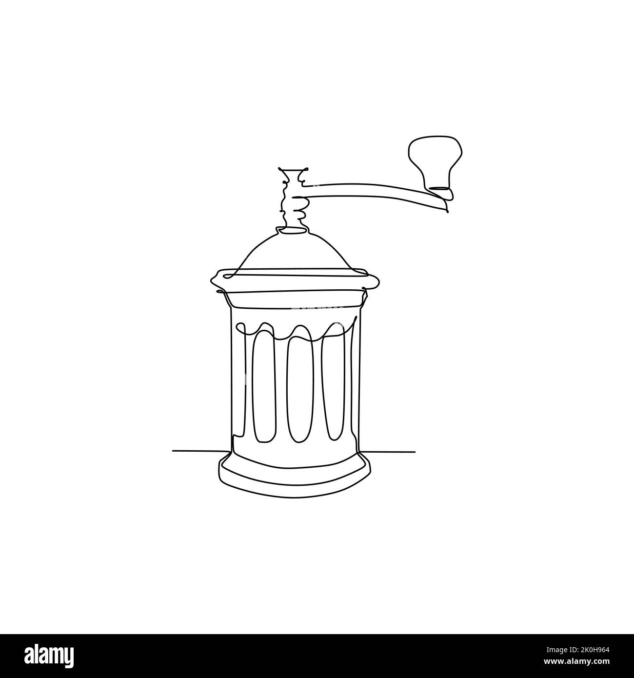 Classic – Pot à café en verre V60 égouttoir avec poignée en bois verser sur une cafetière expresso bouilloire à café Barista Outils - dessin continu d'une ligne Illustration de Vecteur