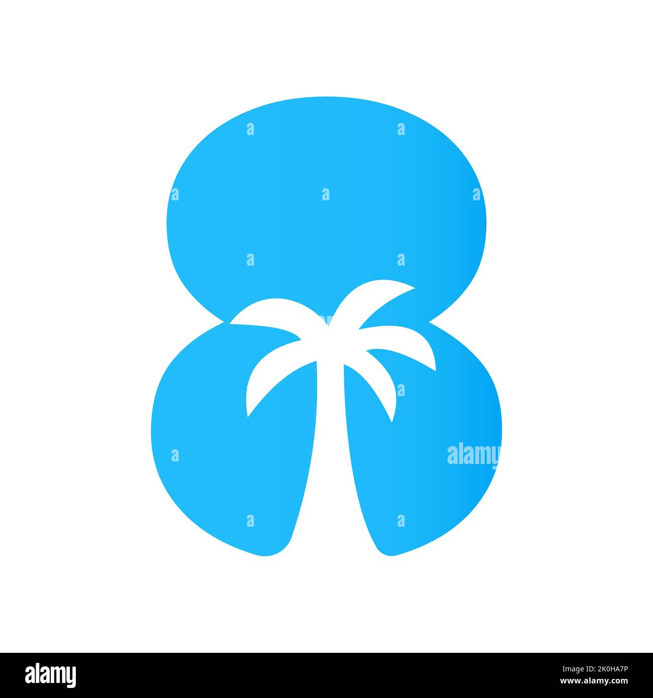 Letter 8 Palm Tree logo Design concept pour Travel Beach Landscape Icon Vector Template Illustration de Vecteur