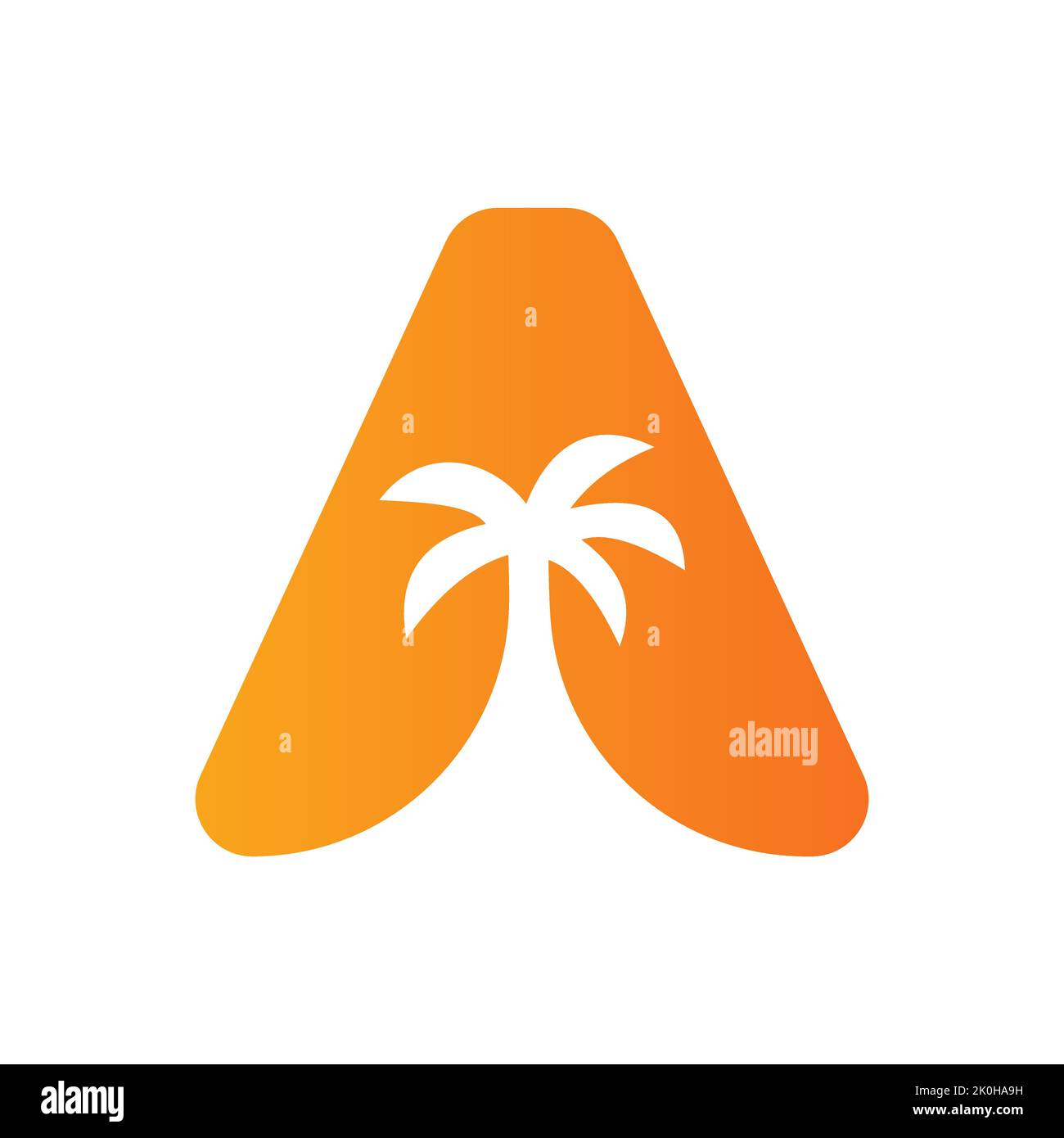 Letter A Palm Tree logo Design concept pour Travel Beach Landscape Icon Vector Template Illustration de Vecteur