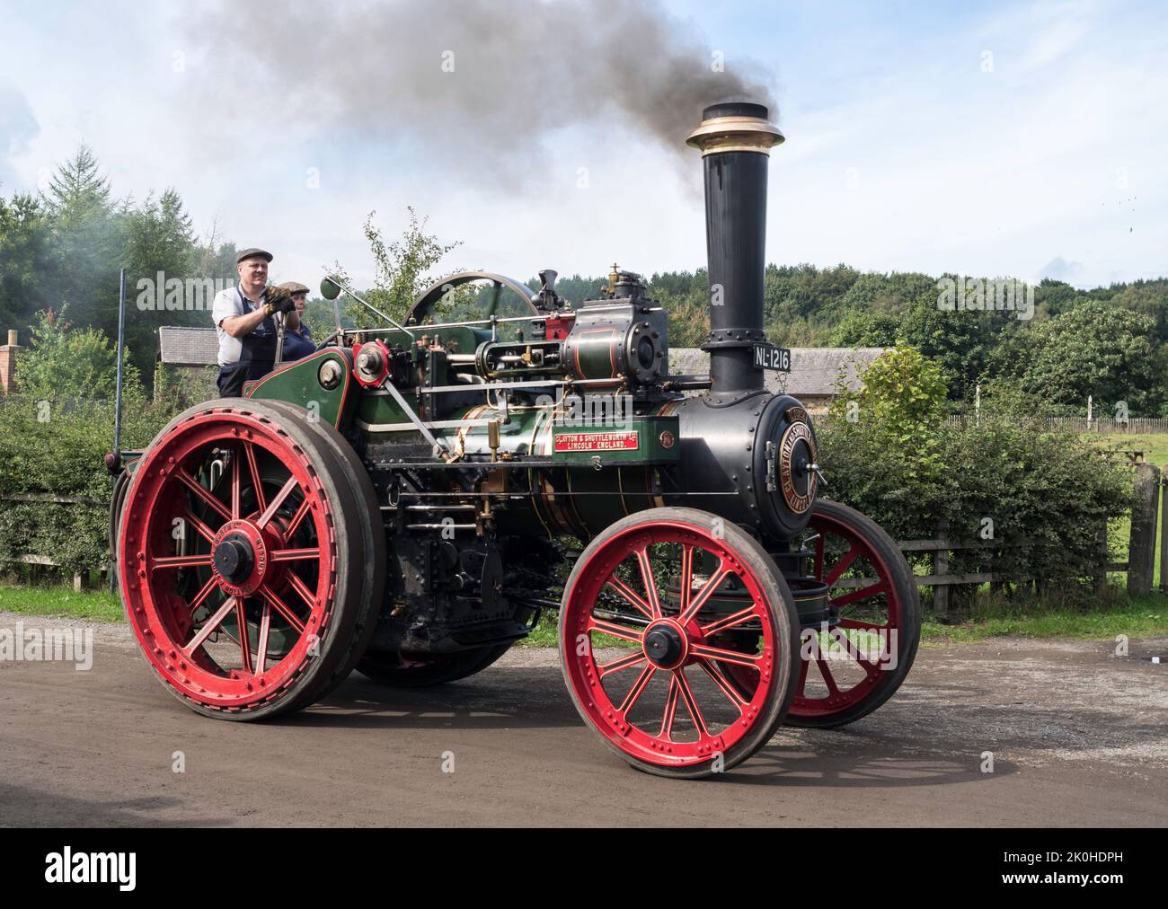 Moteur de traction à vapeur de Clayton et Shuttleworth Louise, vu au musée Beamish, Angleterre, Royaume-Uni Banque D'Images