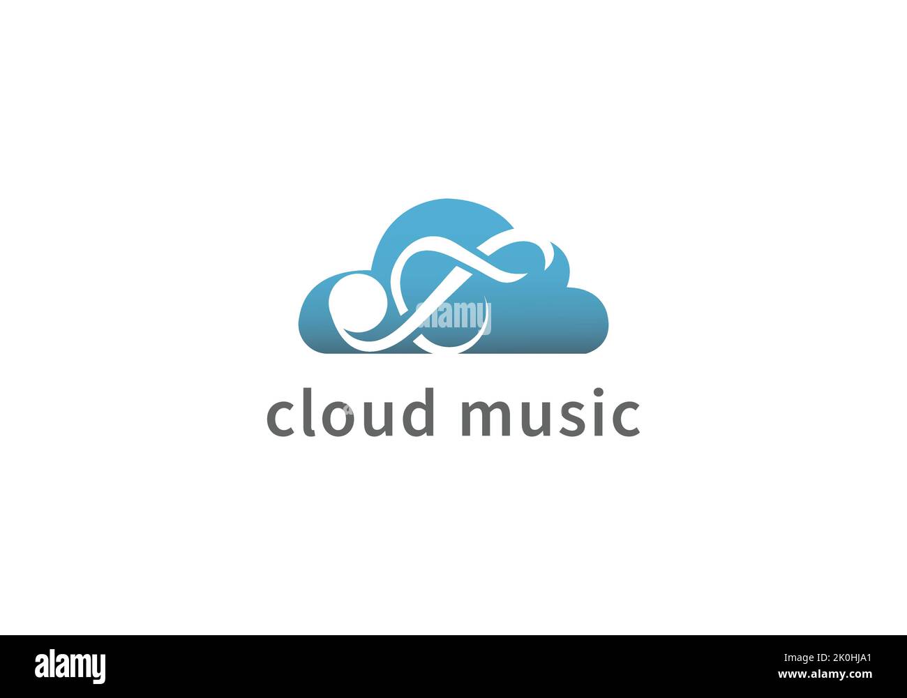 Modèle de conception du logo Music Cloud Vector Illustration de Vecteur
