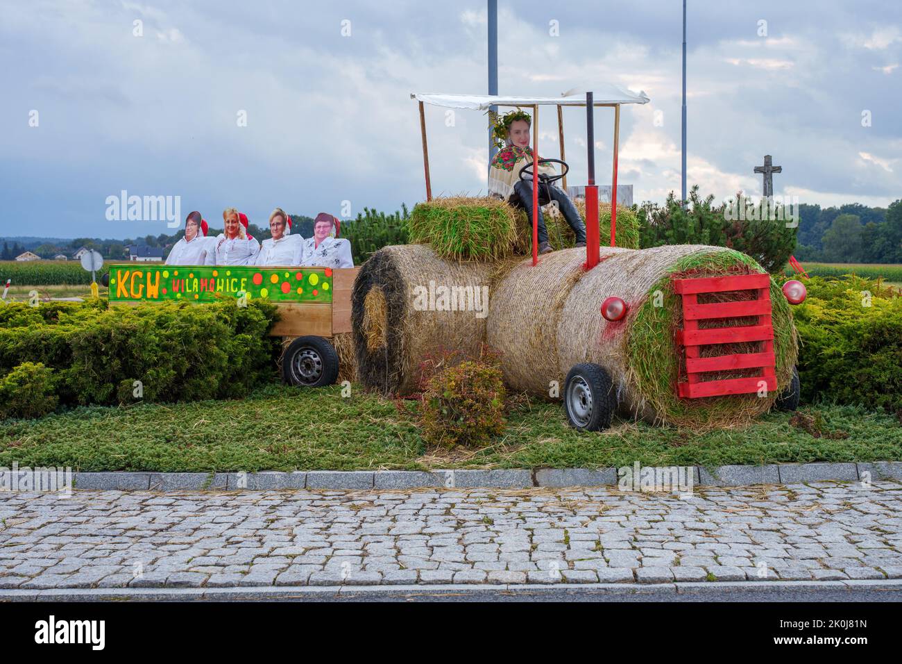 Wilamowice, Silésie Pologne - 11 septembre 2022: Le Festival de récolte diocésain-comté-commune à Wilamowice (Dozynki Diecezjalno-Powiatowo-Gminne Banque D'Images