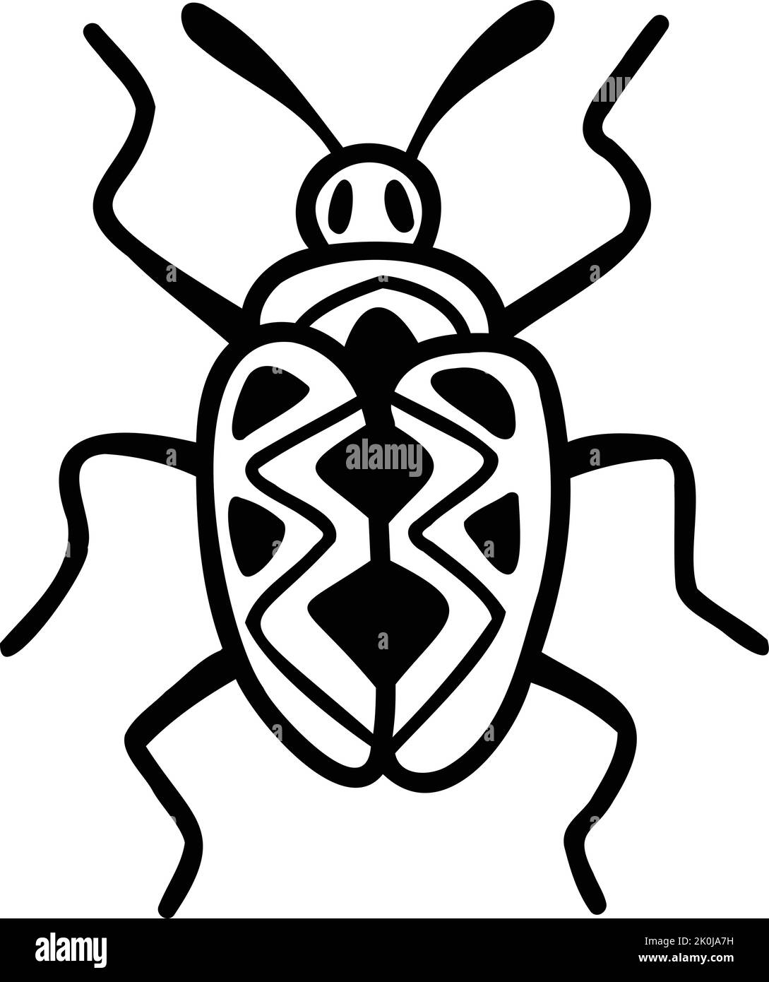Illustration d'insecte de style bohème dessinée à la main isolée sur fond Illustration de Vecteur