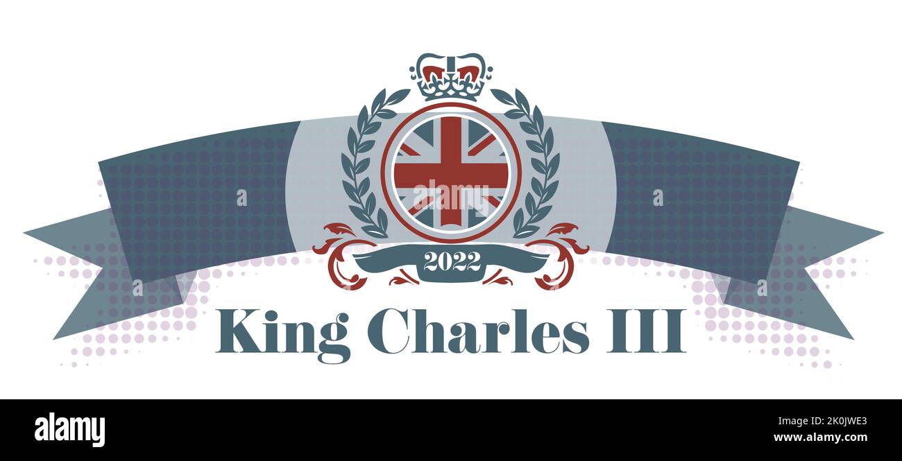 Le roi Charles III 2022 illustration vectorielle - le prince Charles devient le roi Charles après la mort de la reine. Illustration de Vecteur