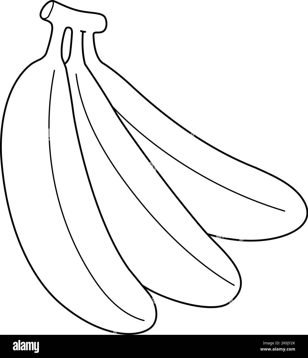 Page de coloriage isolée de fruits de banane pour les enfants Illustration de Vecteur