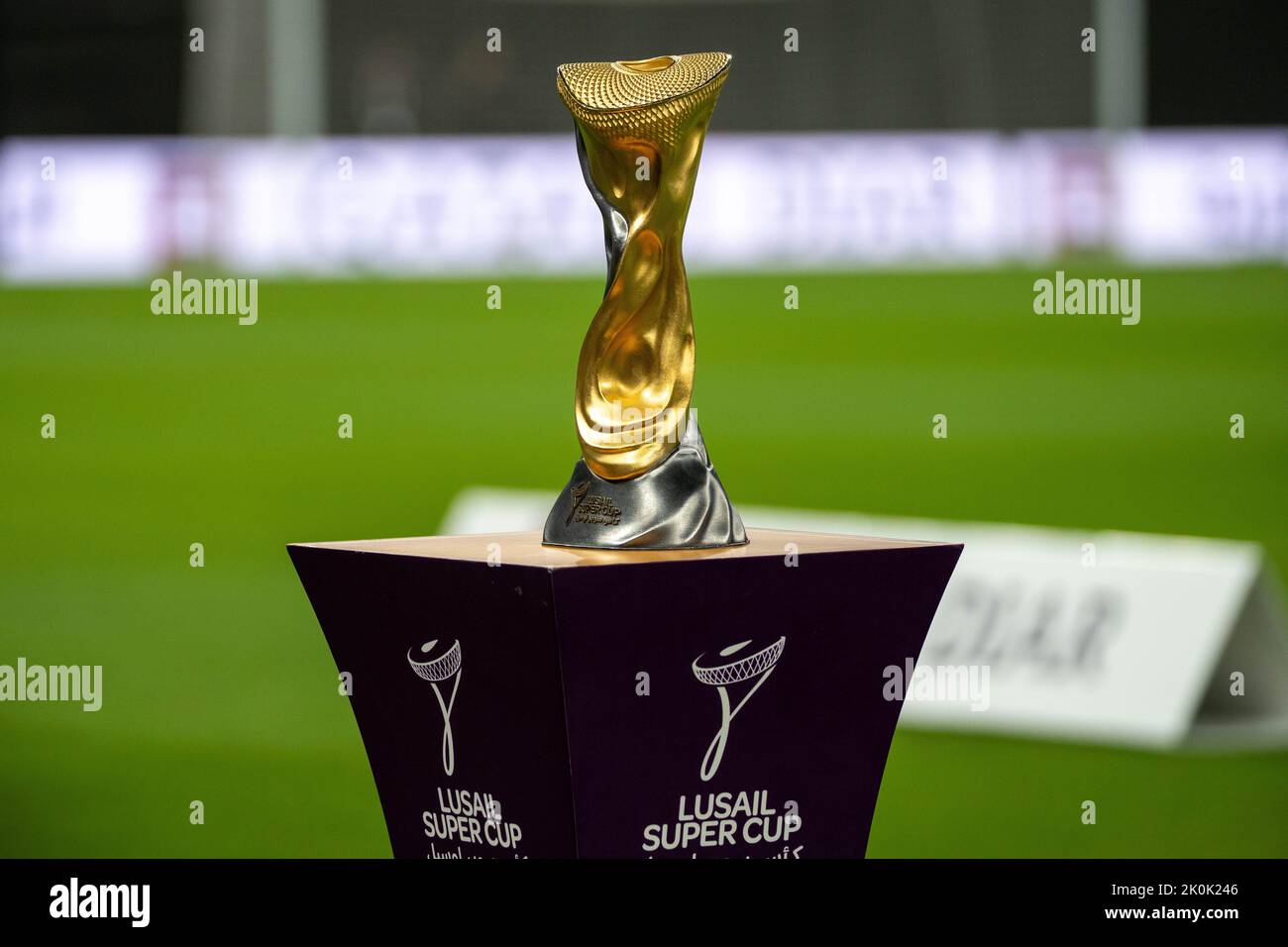 Lusail Stadium , l'un des huit stades de la coupe du monde de la FIFA Qatar 2022 avec une capacité de 80 000 spectateurs- Lusail Super Cup entre les champions saoudiens Al Hilal et les champions égyptiens Zamalek teste le stade qui accueille la finale de la coupe du monde Banque D'Images