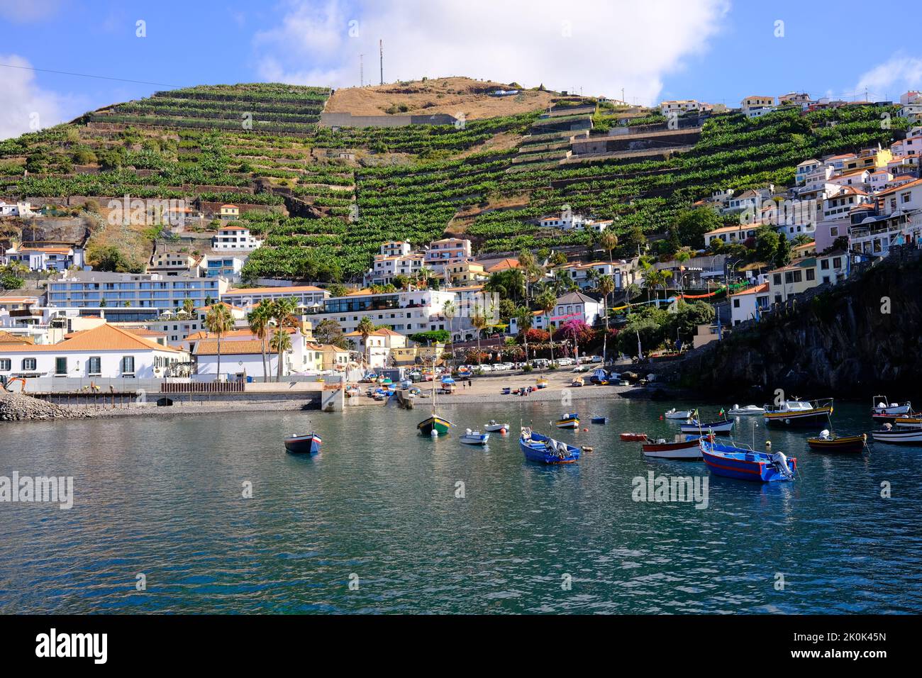 Camara do Lobos, front de mer et port, Madère, Portugal Banque D'Images