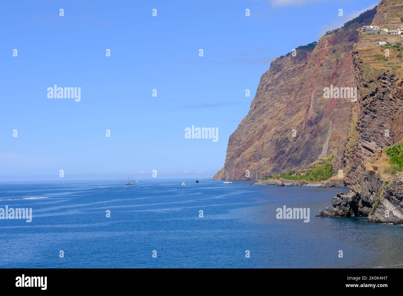 Camara do Lobos, Cliffs, Madère, Portugal Banque D'Images