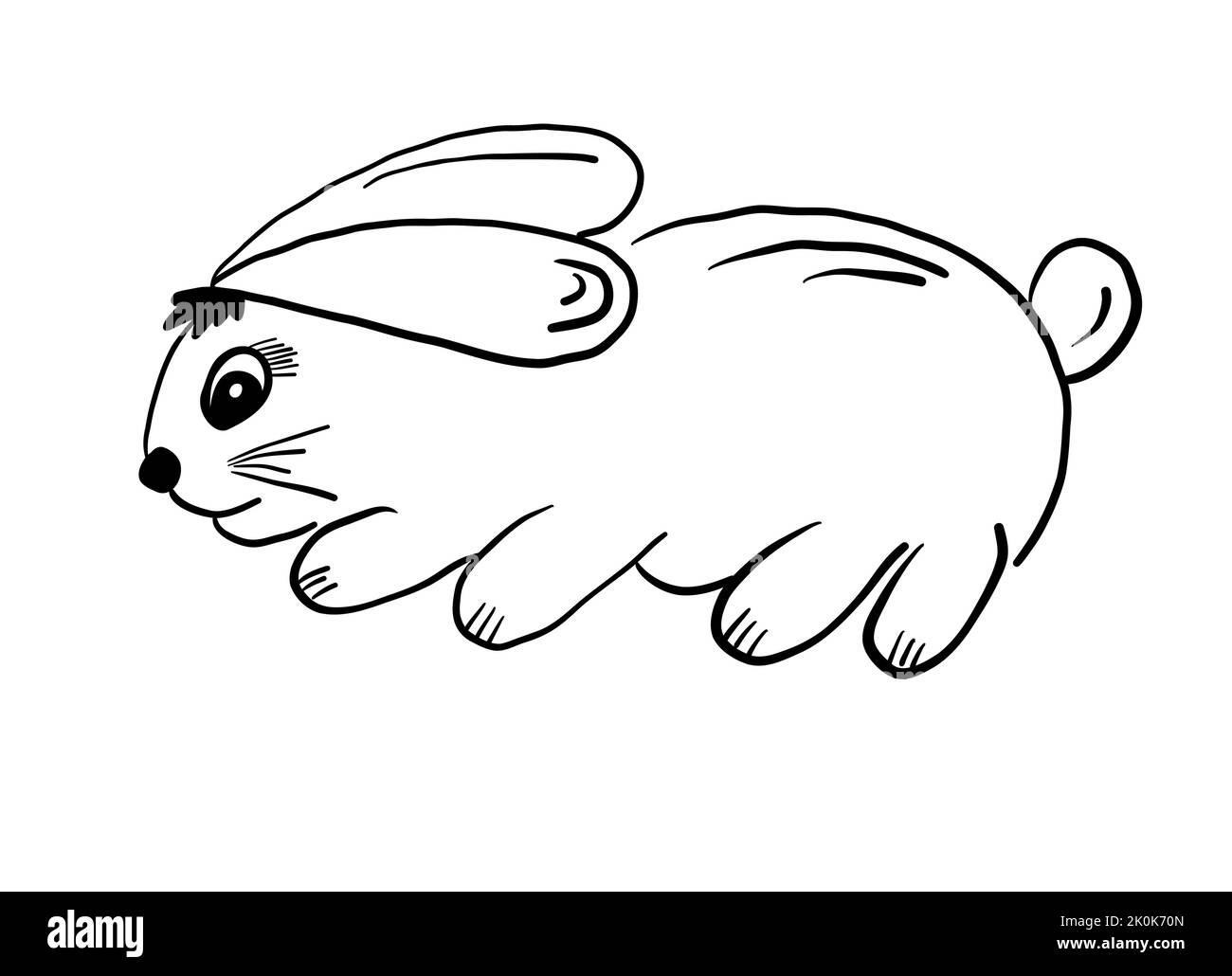 Symbole de la nouvelle année 2023. Joli lapin blanc de pâques. Lapin de pâques drôle. Vecteur, Illustration. Illustration de Vecteur