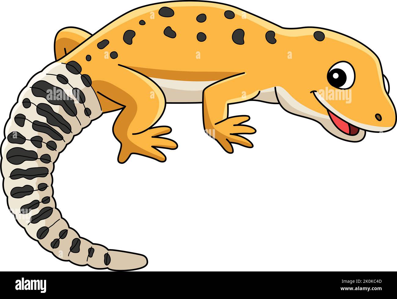 Motif animal léopard Gecko Clipart de couleur Illustration de Vecteur